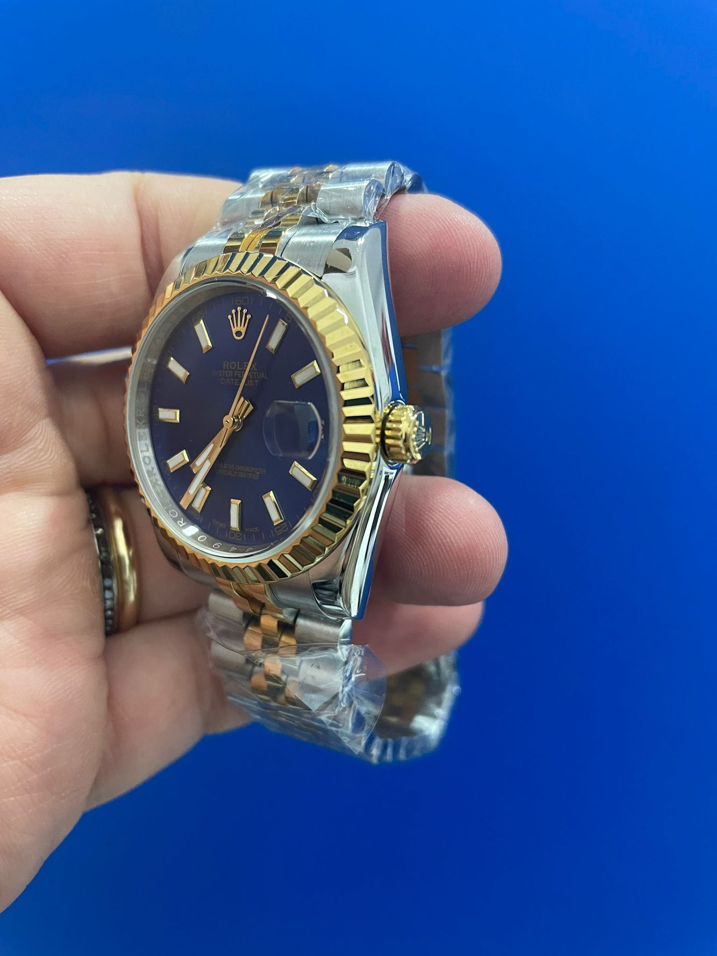 Datejust Acciaio e Oro Blu