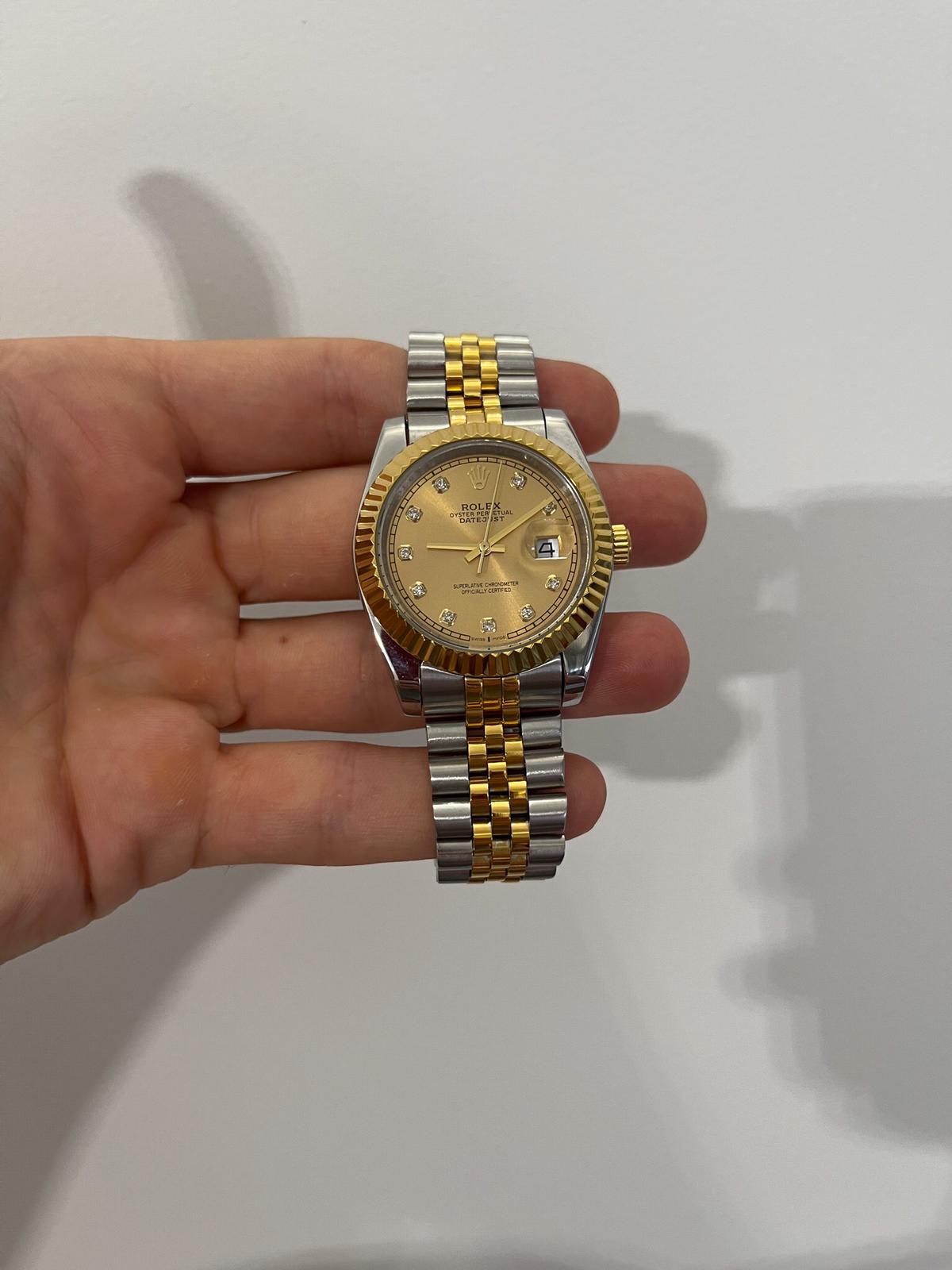 Datejust Acciaio e Oro Champagne Diamantato